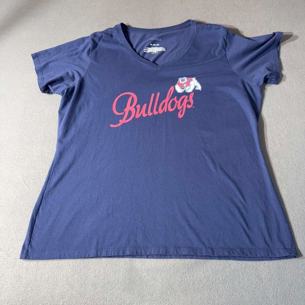 Womans 2XL Fanatics NCAA Fresno State Bulldogs Blue T-Shirt Football